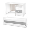 Letto MAXI PLUS NEW white+stone grey /letto per adolescenti; scrivania; mobiletto multifunzionale/